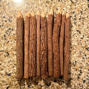 real tree bark art pencils